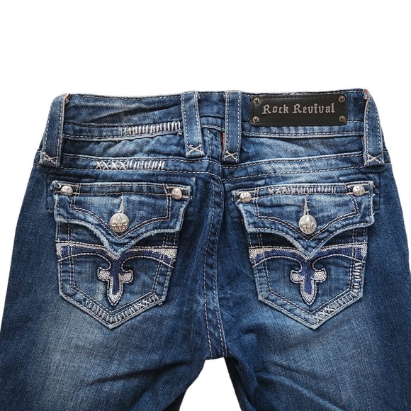 Rock Revival Denim - Rock Revival Jeans Womens Size 25 x 34 Celine Boot Sequin Boot Cut Low Rise